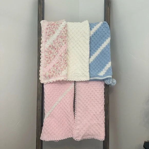Pink Handmade Crocheted Baby Blanket